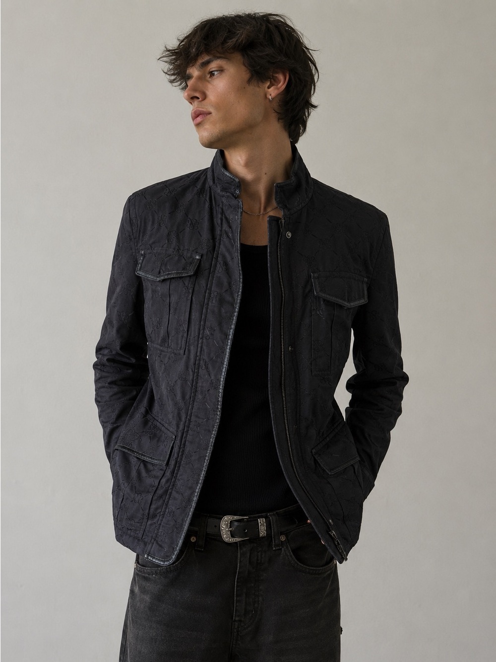 Rare Rock & Republic Tailor Made Sample Jacket Y2K Archive Military Black M Y2K